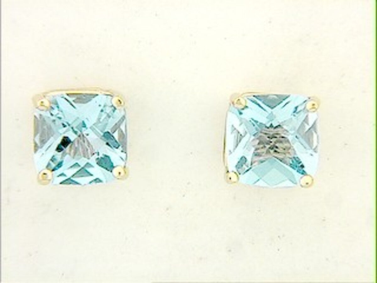 CHB SWISS BLUE TOPAZ STUD EARRING