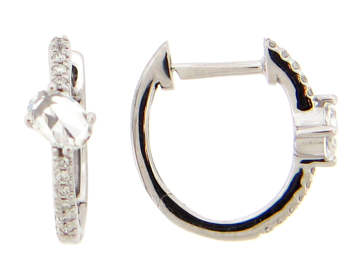 DIAMOND OVAL HOOP EARRING