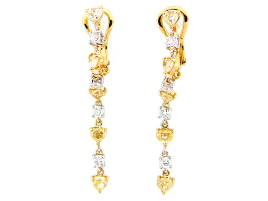 YELLOW & WHITE DIAMOND EARRING