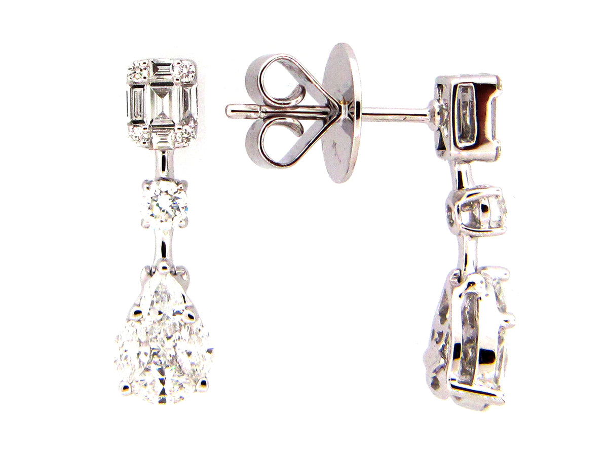 DIAMOND EARRING, 18KW (N)
