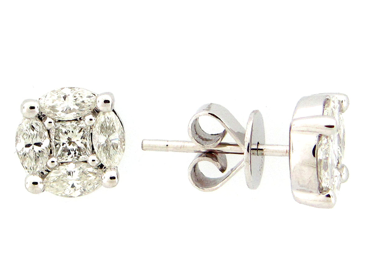 DIAMOND EARRINGS, 14KW (N)