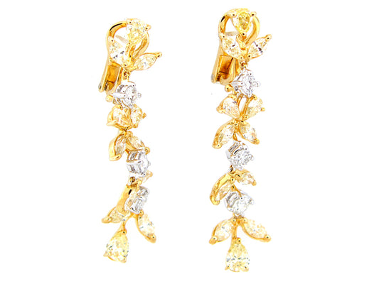YELLOW & WHITE DIAMOND EARRING