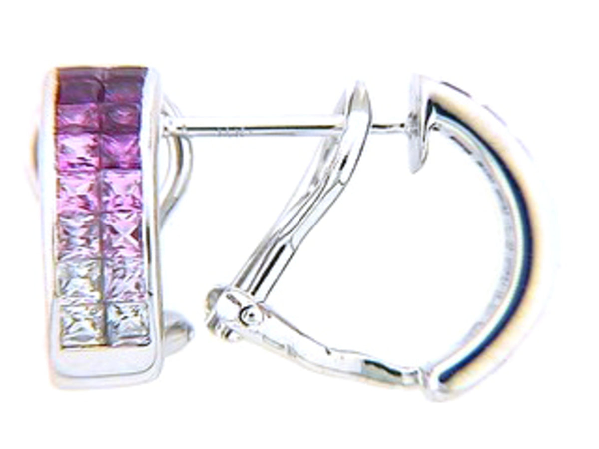PINK SAPPHIRE EARRING, 18KW (H)