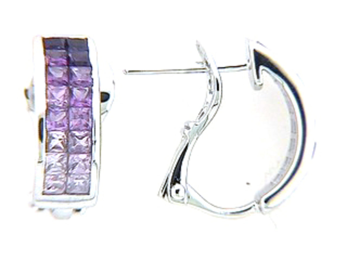 PURPLE SAPPHIRE EARRING, 18KW (H)