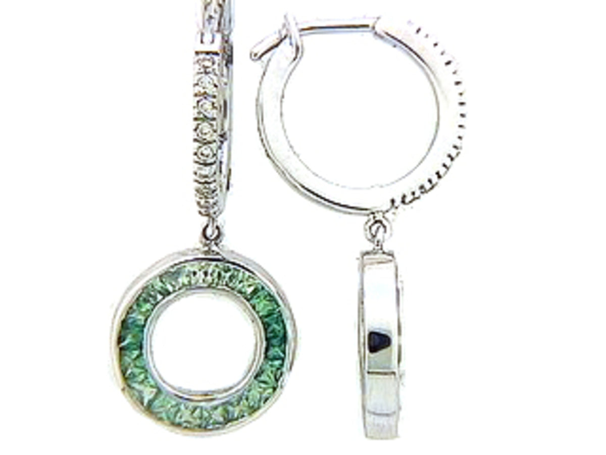 TSAVORITE & DIAMOND EARRING