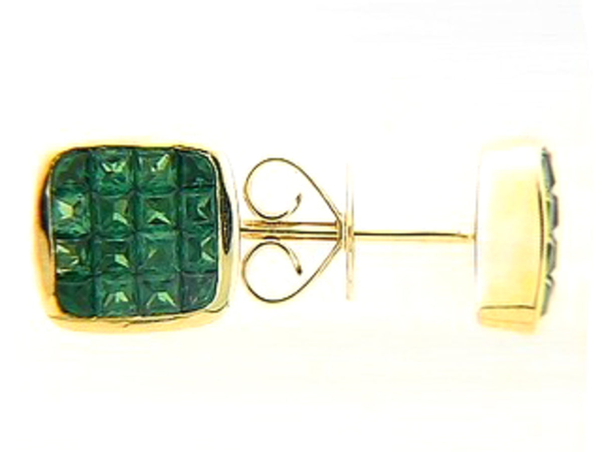 TSAVORITE EARRING, 18KY (N)