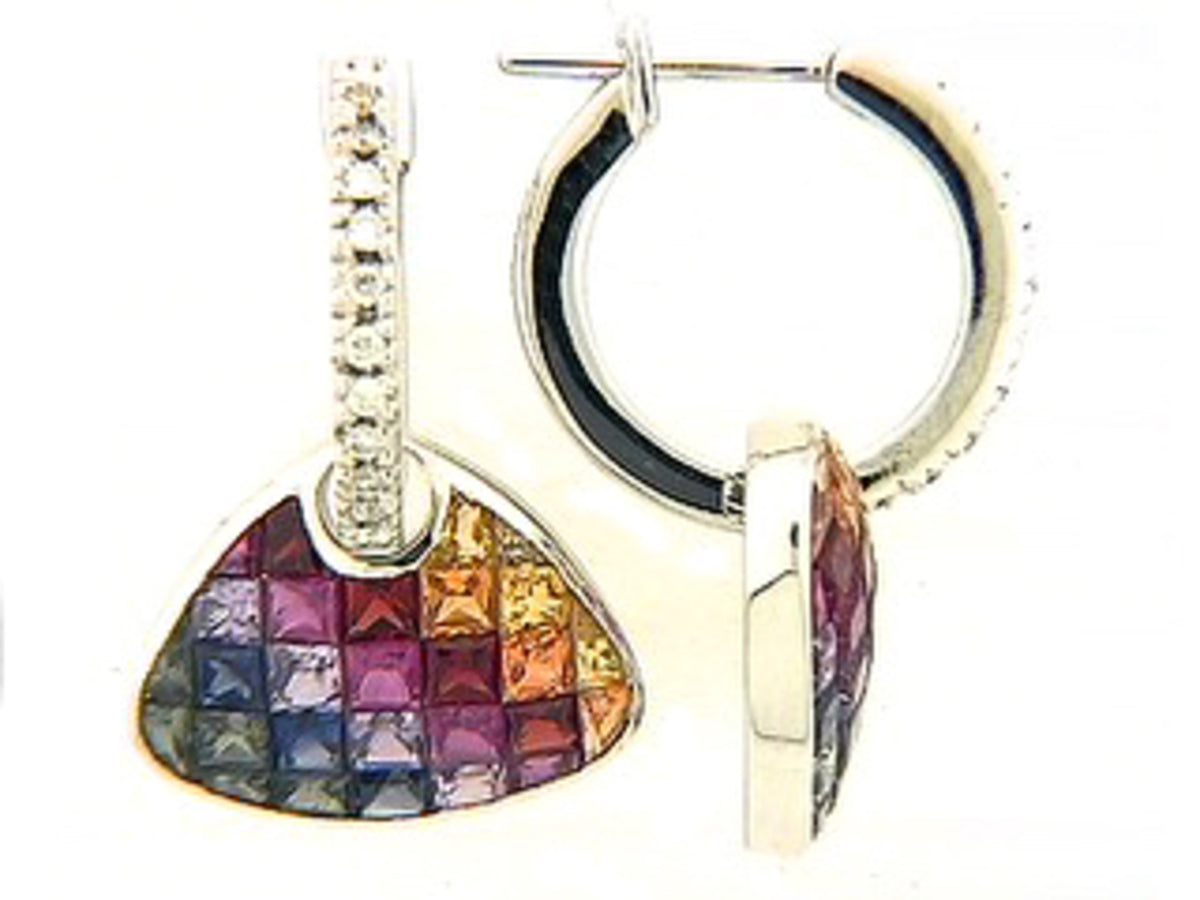 RAINBOW SAPPHIRE & DIAMOND EARRING