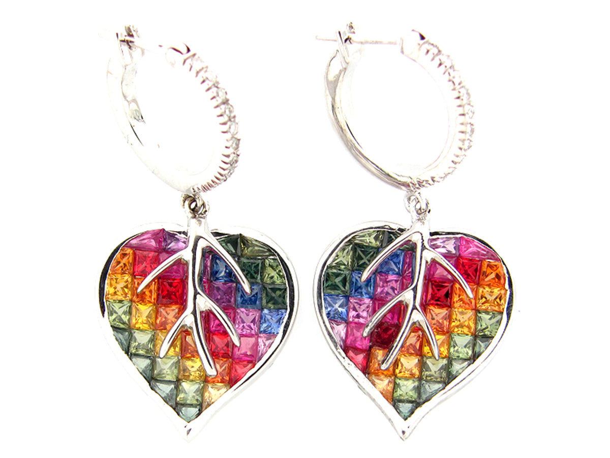 RAINBOW SAPPHIRE & DIAMOND EARRING
