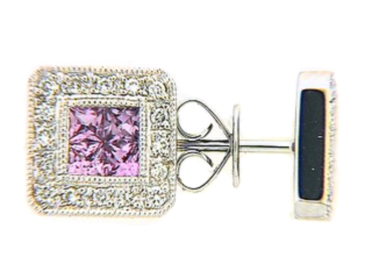 PINK SAPPHIRE & DIAMOND EARRING