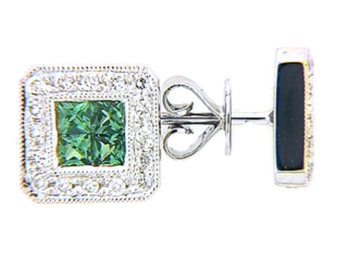 TSAVORITE & DIAMOND EARRING