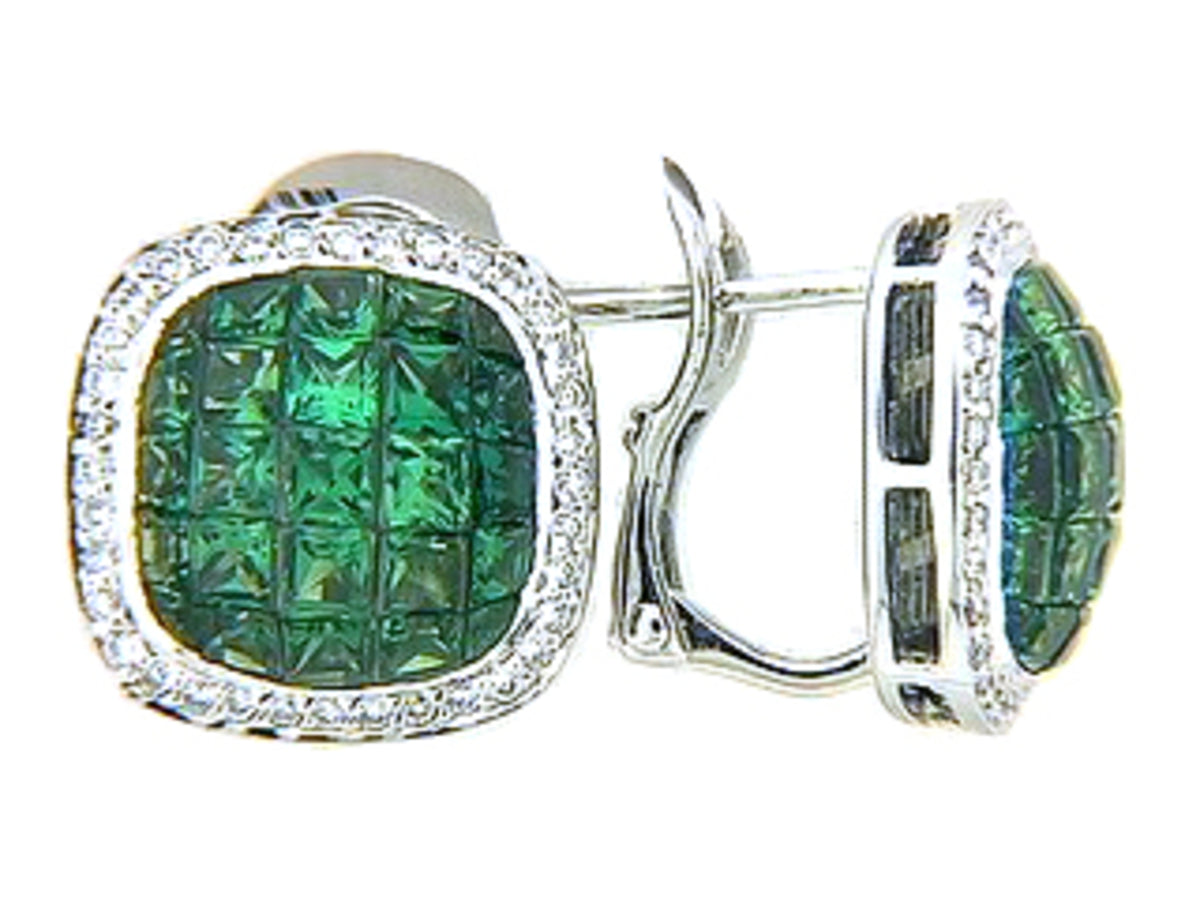 TSAVORITE & DIAMOND EARRING