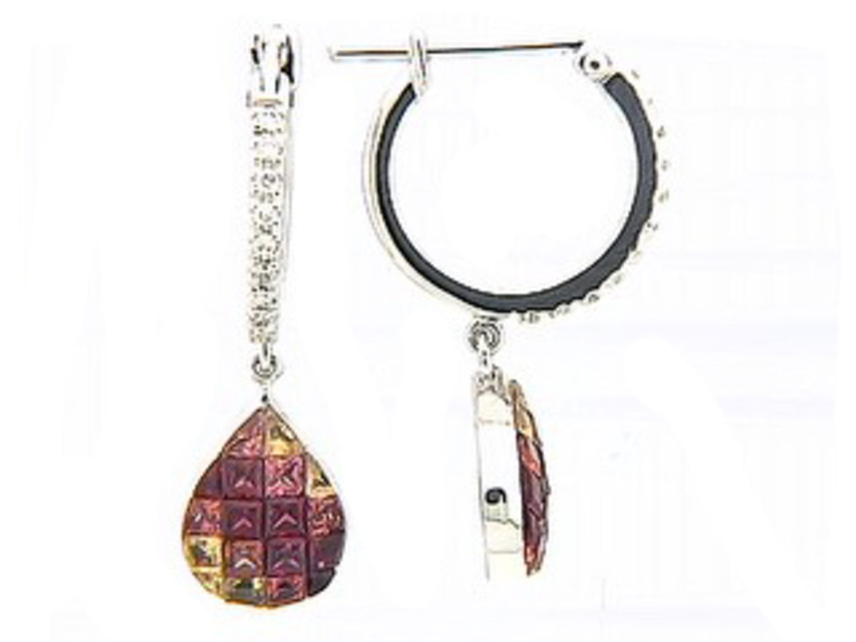 ORANGE SAPPHIRE & DIAMOND EARRING