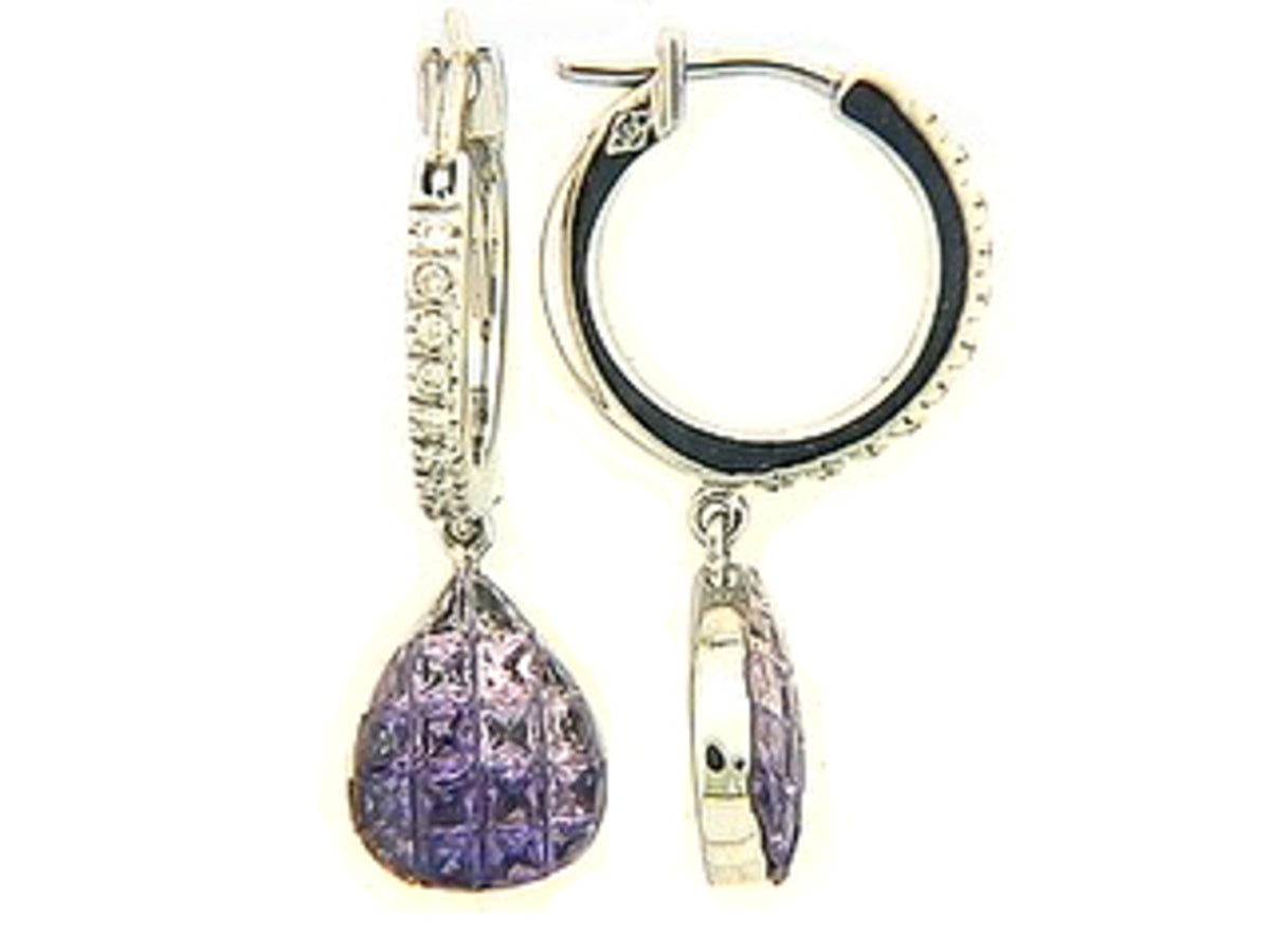 PURPLE SAPPHIRE & DIAMOND EARRING