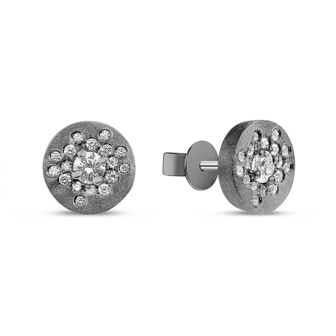 Diamond Confetti Burst Disc Stud Earring