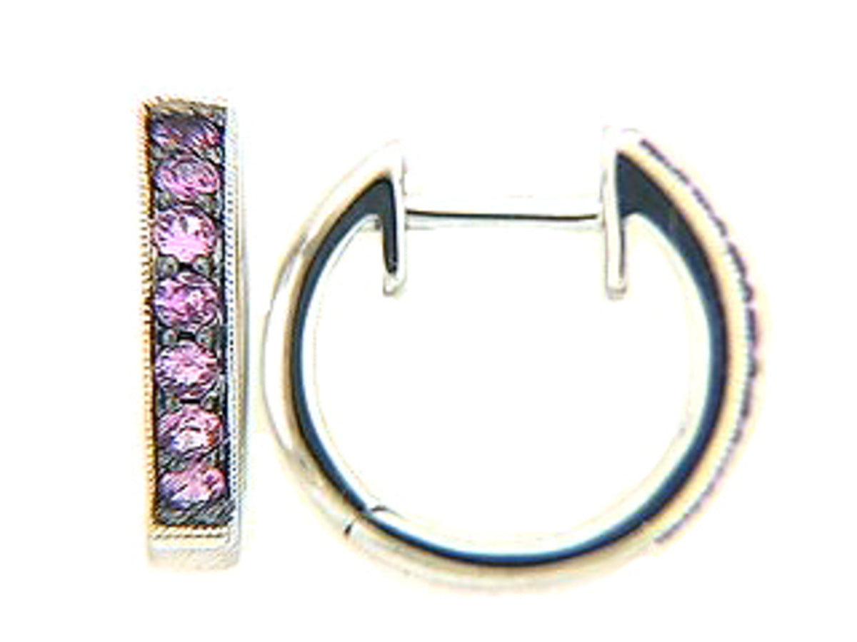 PINK SAPPHIRE EARRING, 18KW (H)