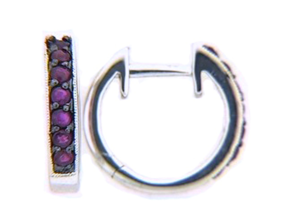 RUBY EARRING, 18KW (H)