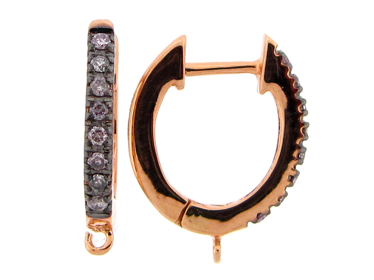 BROWN DIAMOND EARRING, 18KR (N)