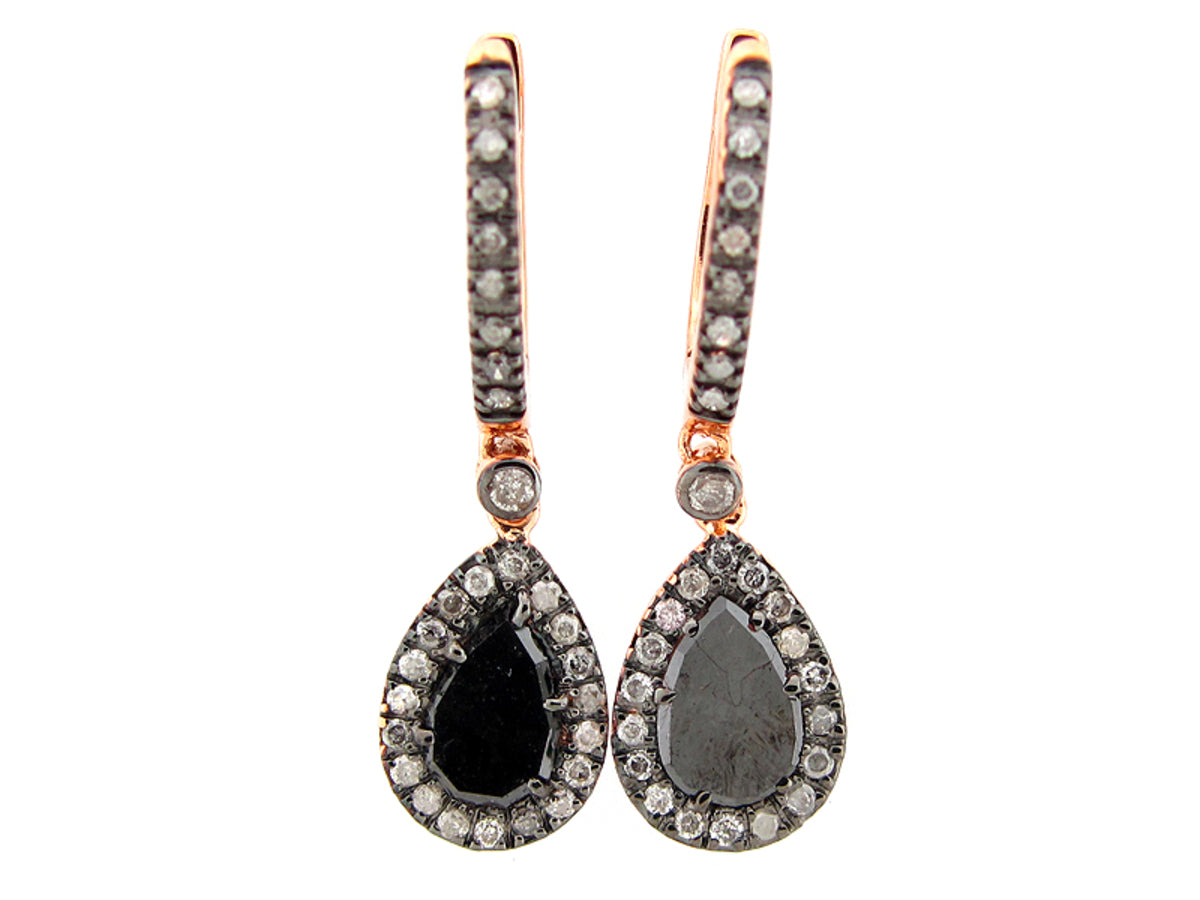 ROSE CUT SLICE BROWN DIAMOND EARRING, 18KR (N)