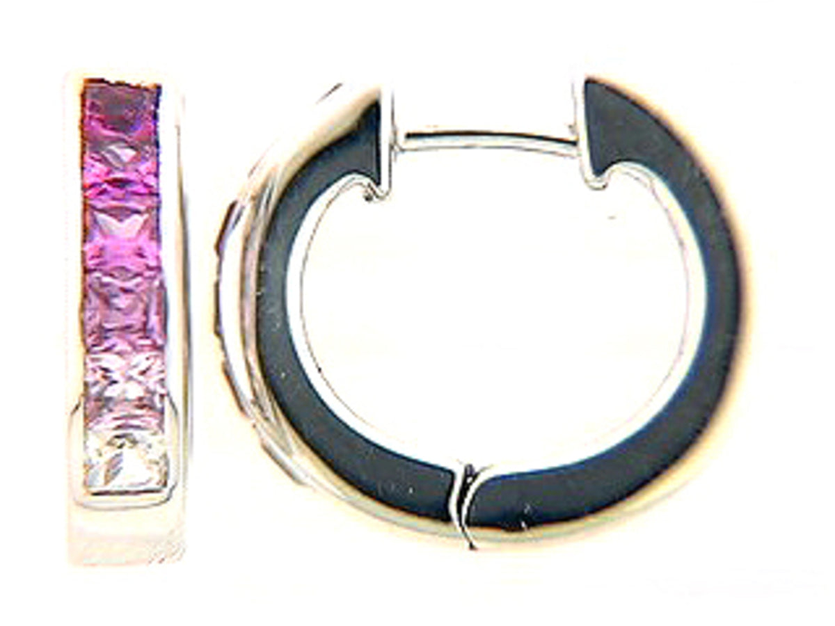 PINK SAPPHIRE EARRING, 14KW (H)