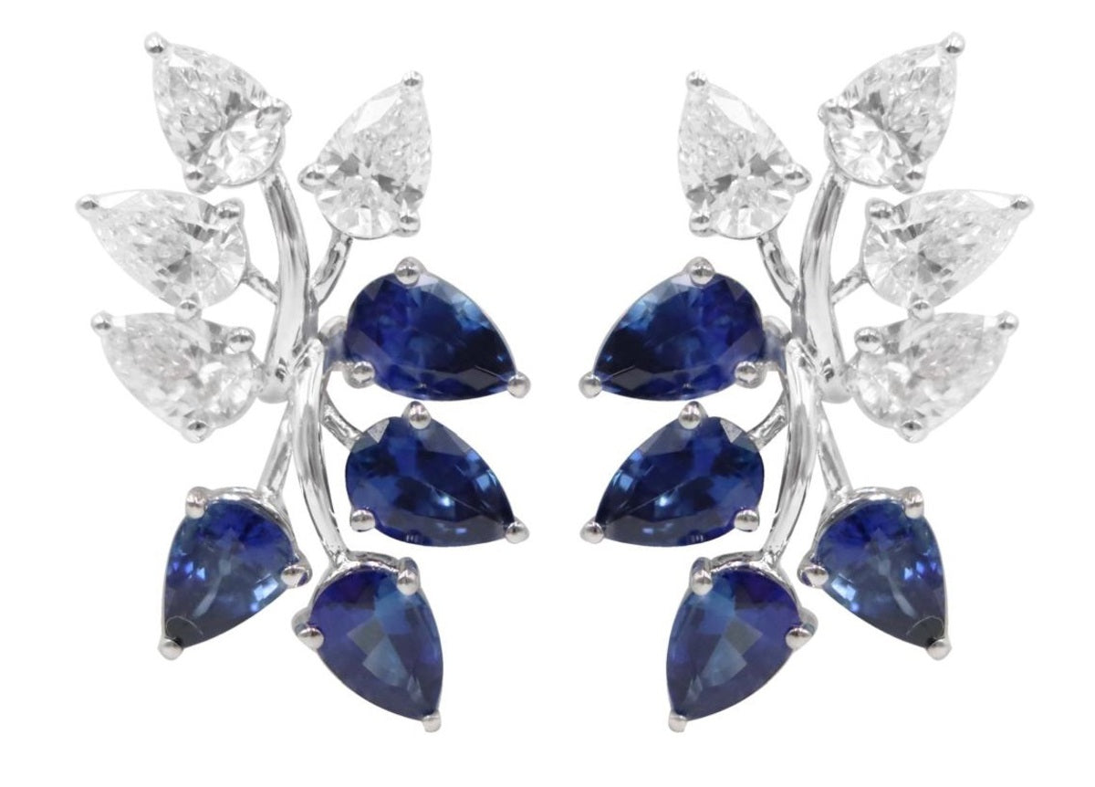 Sapphire Diamond Pears Florette Earring