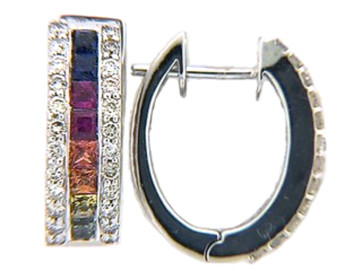 RAINBOW SAPPHIRE & DIAMOND EARRING