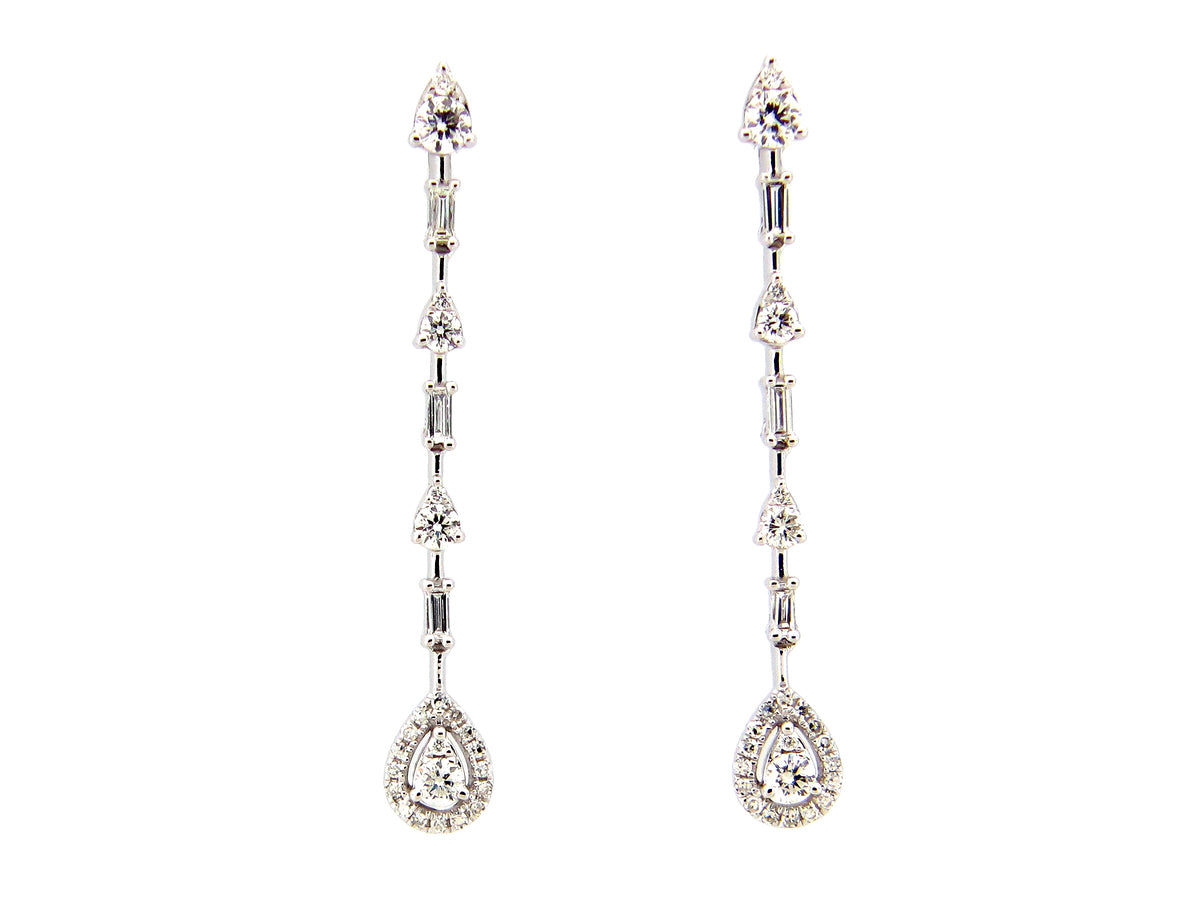 DIAMOND DROP EARRING, 14KW (N)