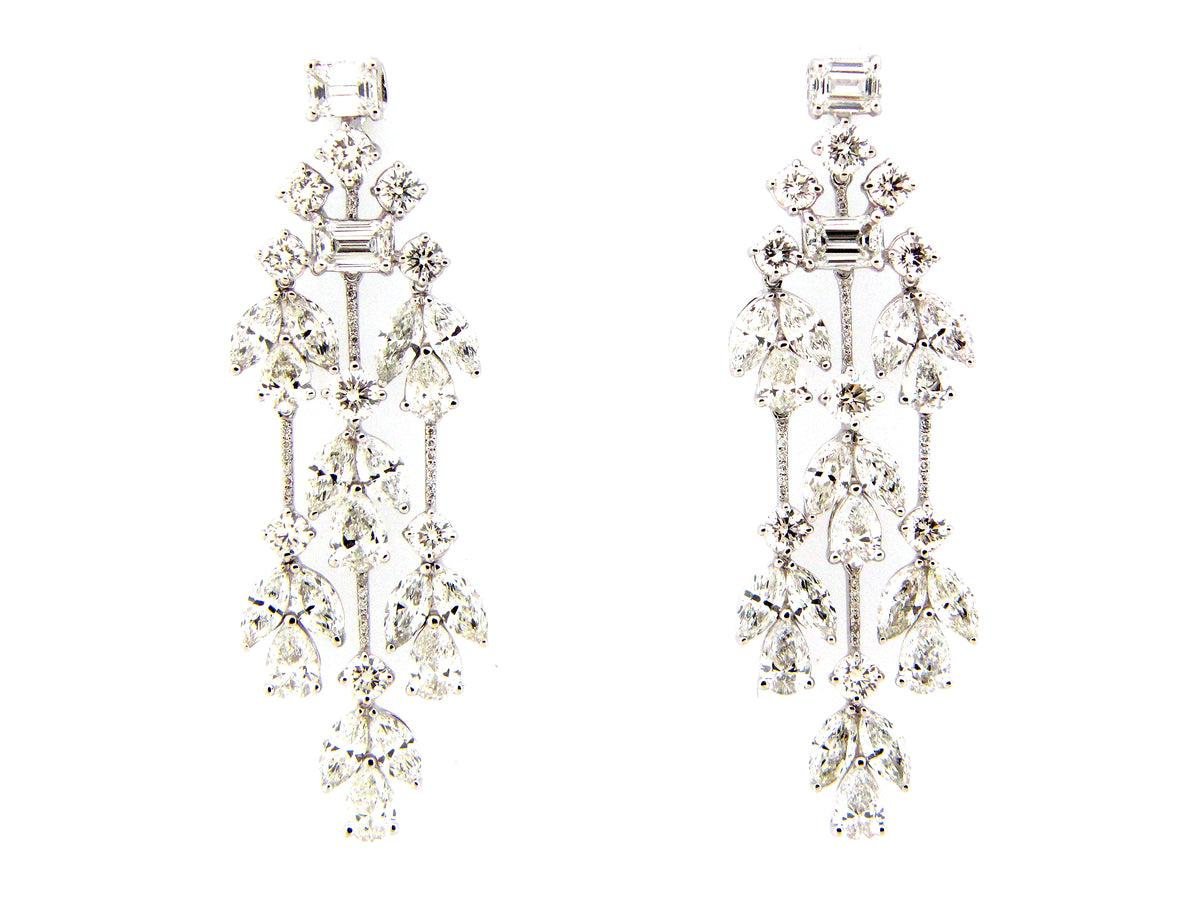 DIAMOND WILLOW CHANDELIER EARRING, 18KW (N)