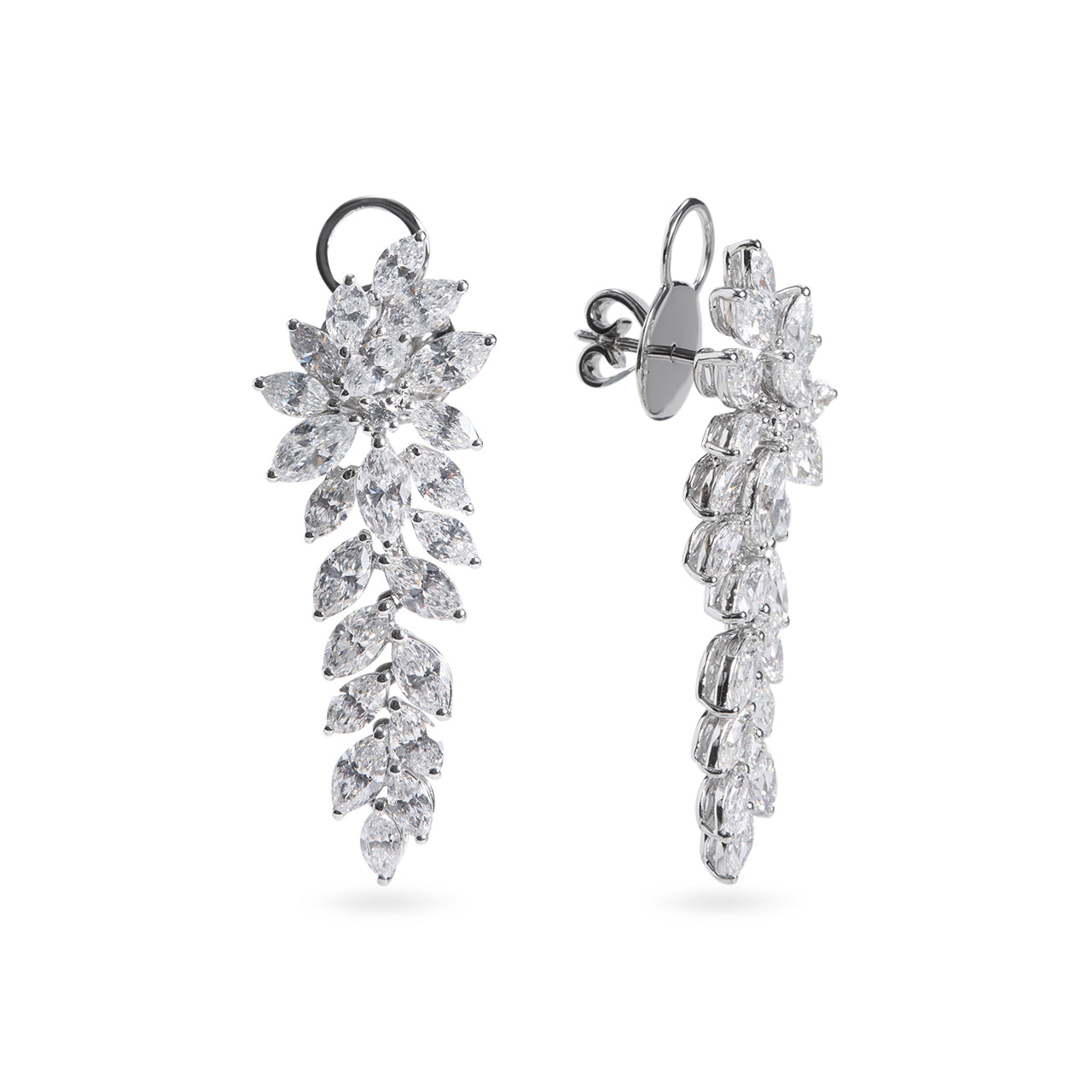 Diamond Marquise Tapered Drop Earring