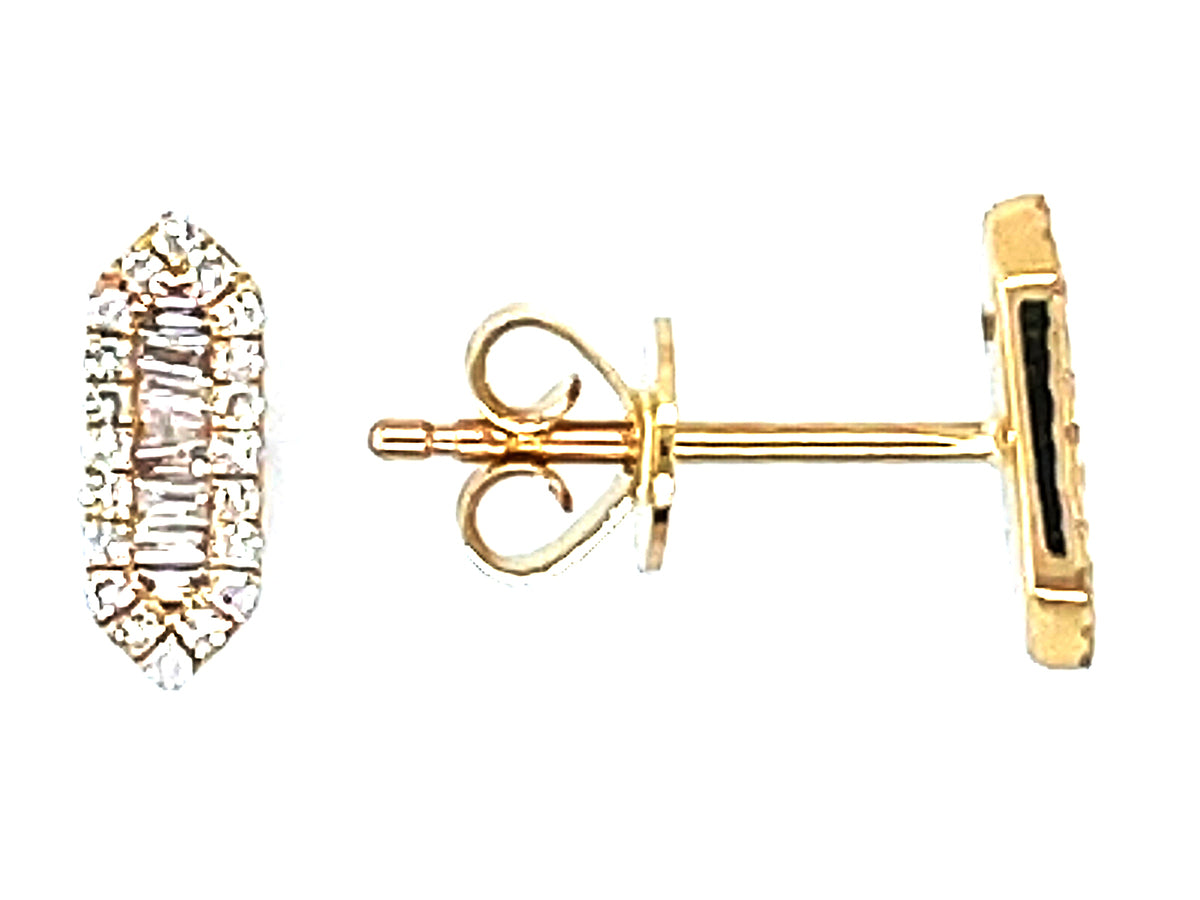 DIAMOND HEXAGON STUD EARRING