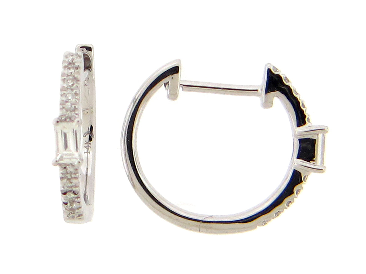 DIAMOND BAGUETTE HOOP EARRING