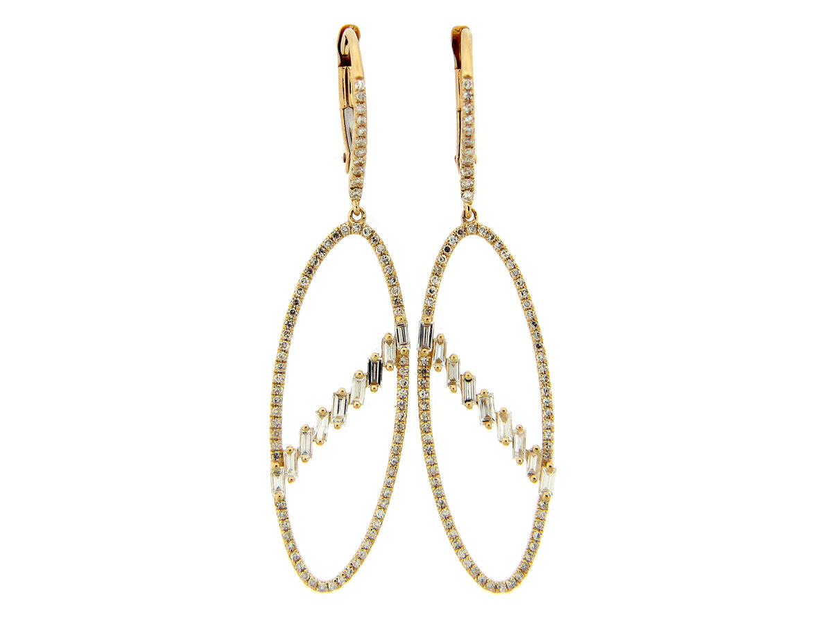 DIAMOND OVAL EARRING