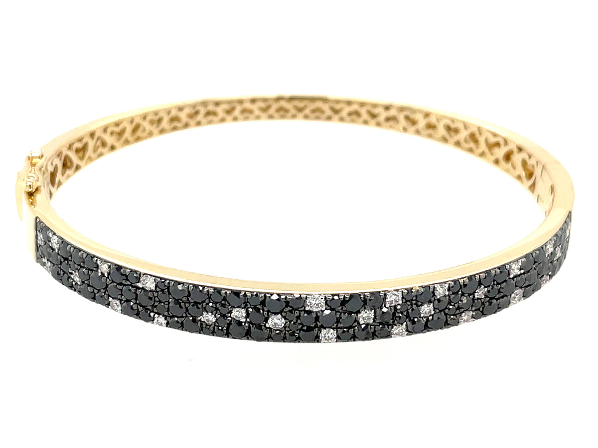 Black White Diamond Pave Bangle, 5.8mm