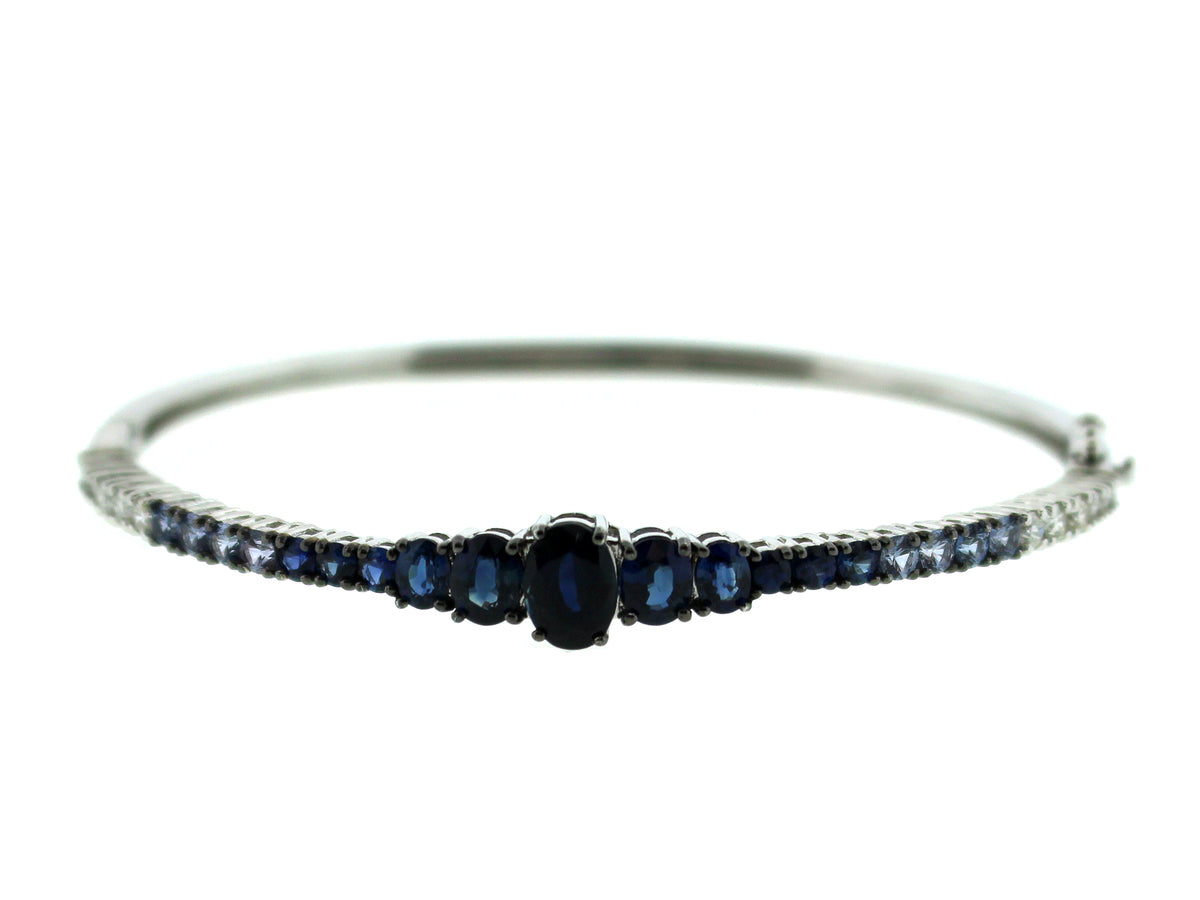 SAPPHIRE & DIAMOND BANGLE, 14KW (H)