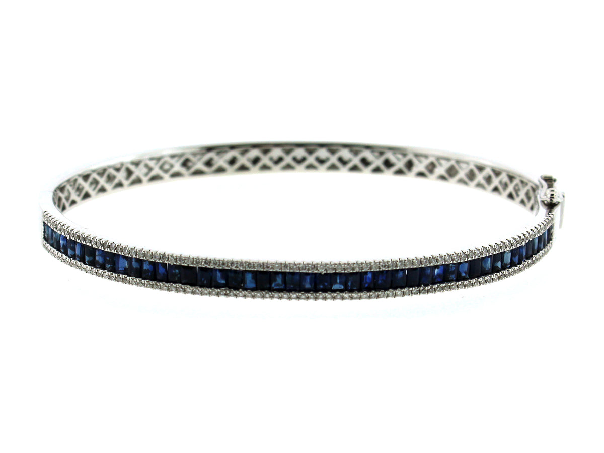 SAPPHIRE & DIAMOND BANGLE, 14KW (H)