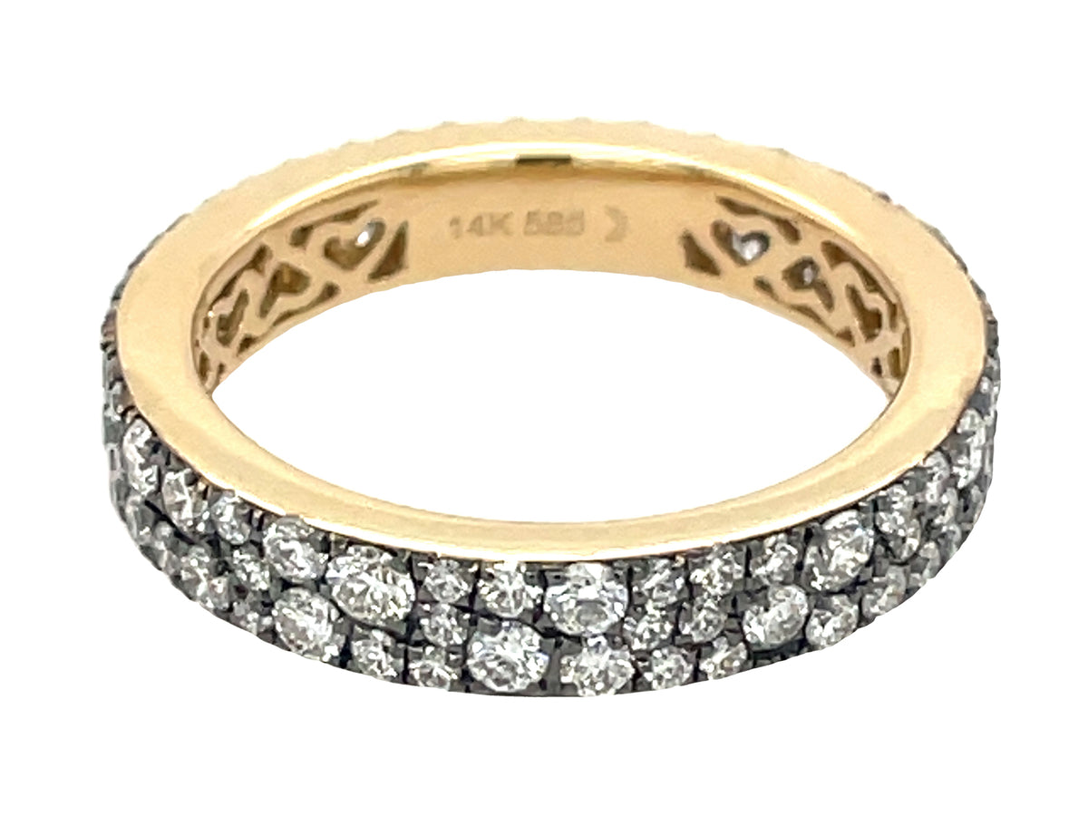 DIAMOND PAVE ETERNITY RING, 4MM, BLACK RHODIUM PRONGS