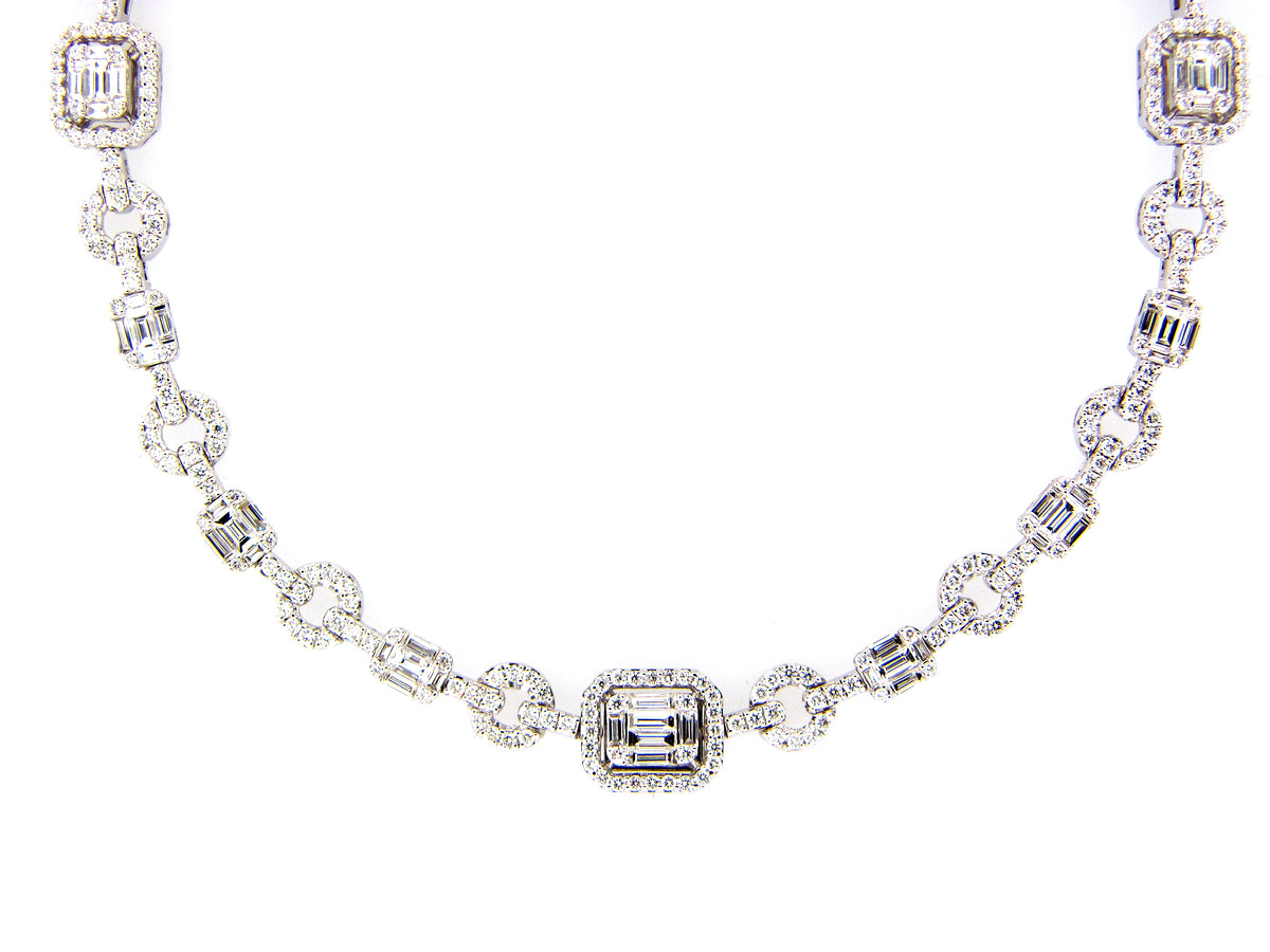 DIAMOND NECKLACE, 18", 18KW (N)