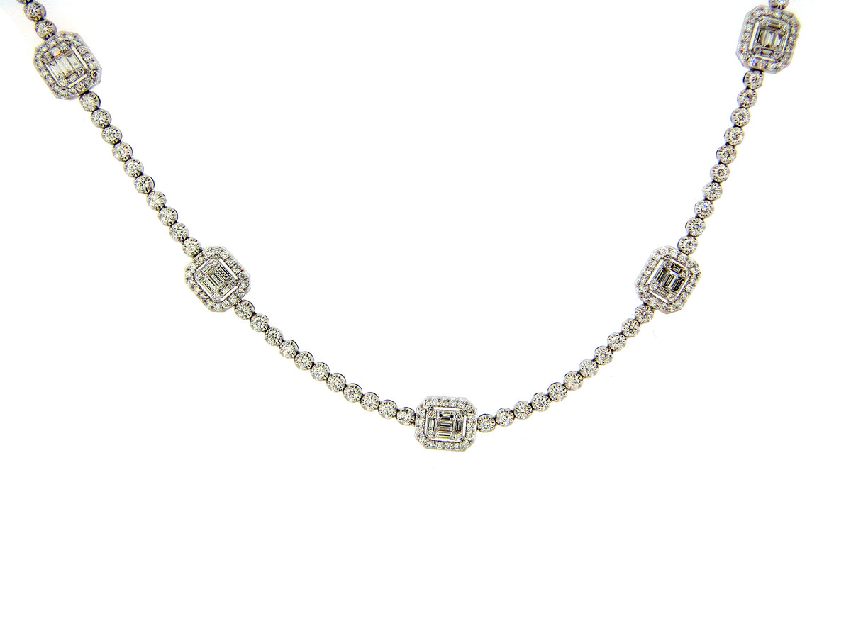 DIAMOND NECKLACE, 18", 18KW (N)