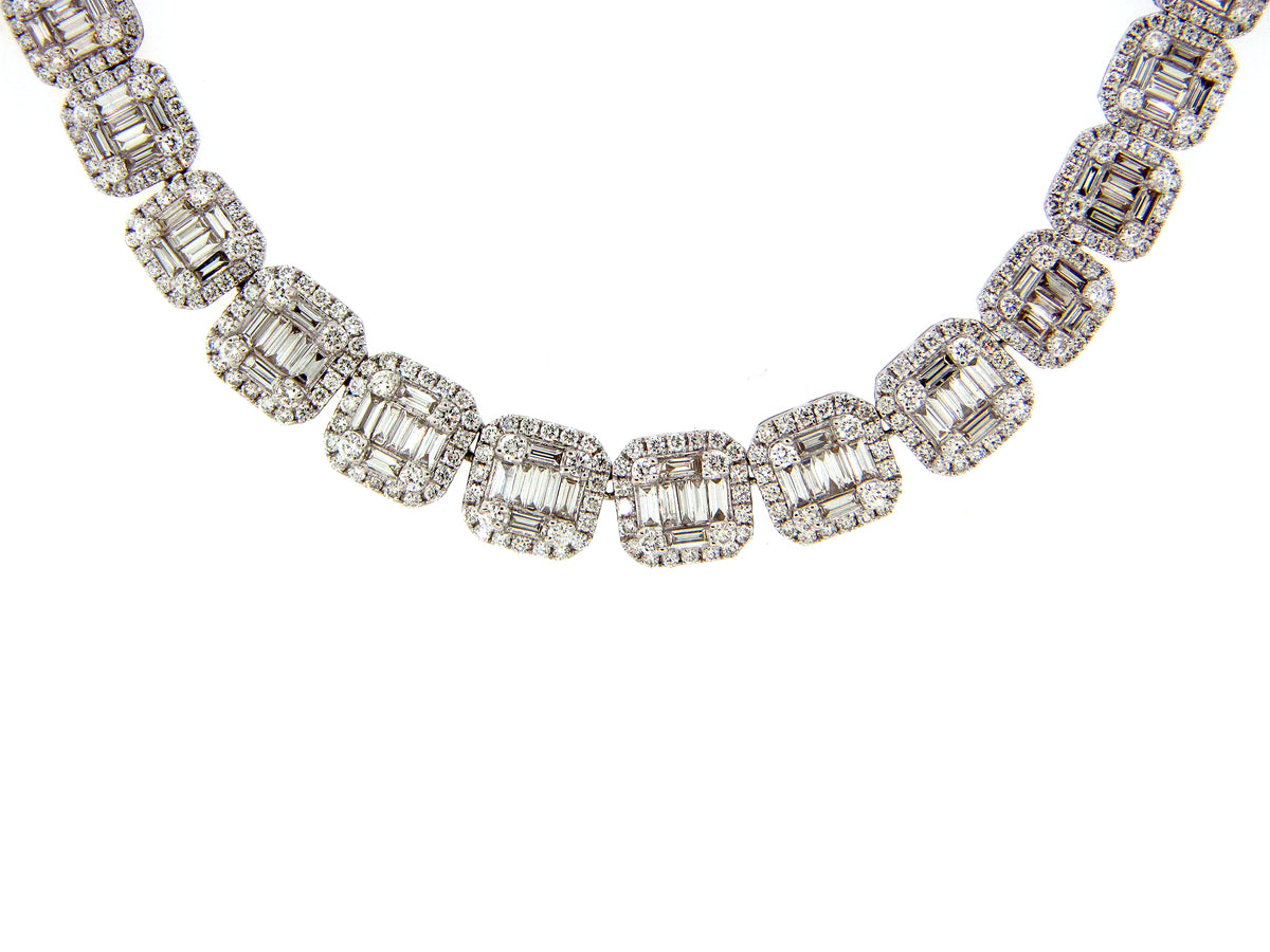 DIAMOND NECKLACE, 18", 18KW (N)