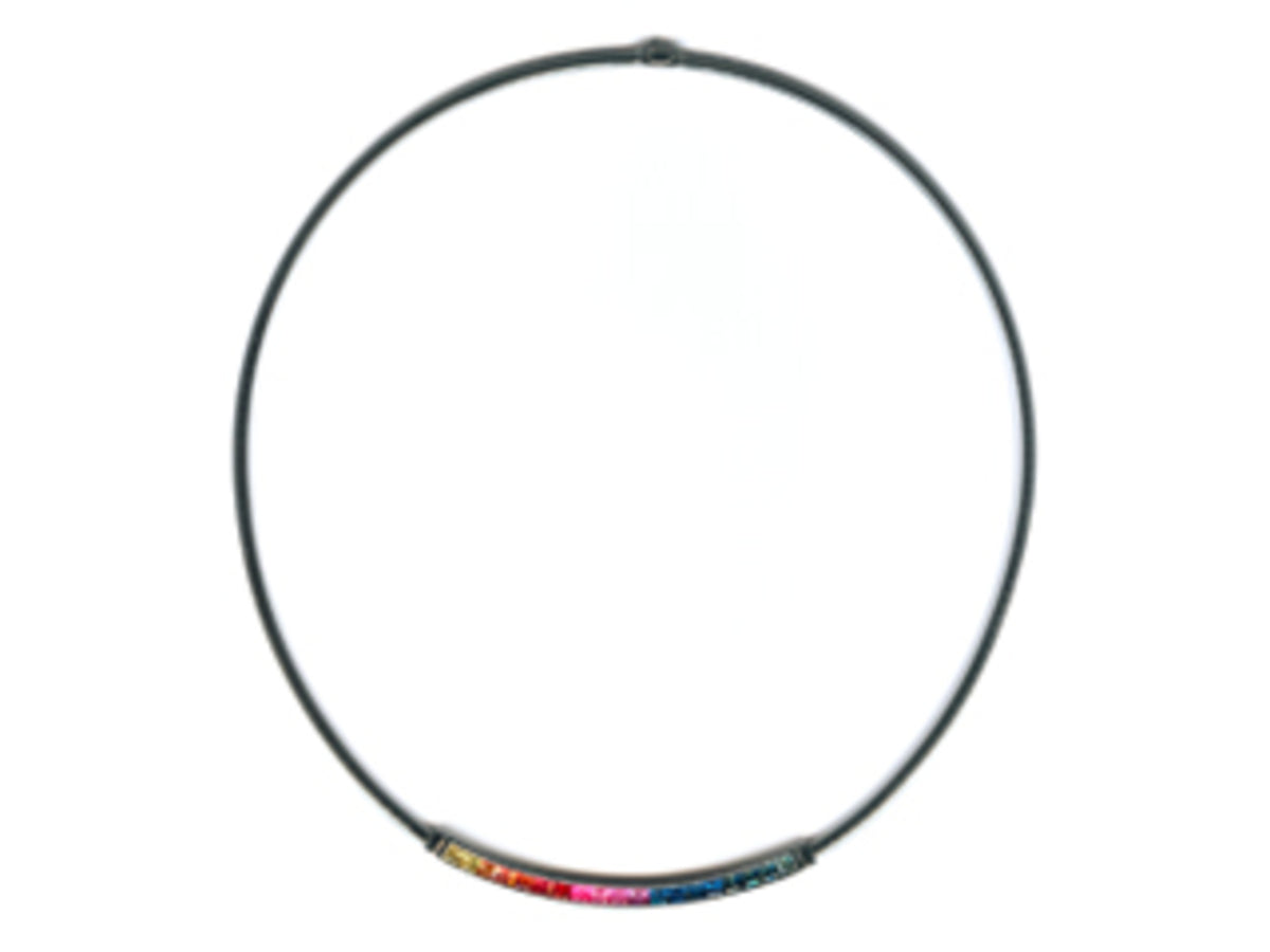 RAINBOW SAPPHIRE NECKLACE, 18KW (H/U)