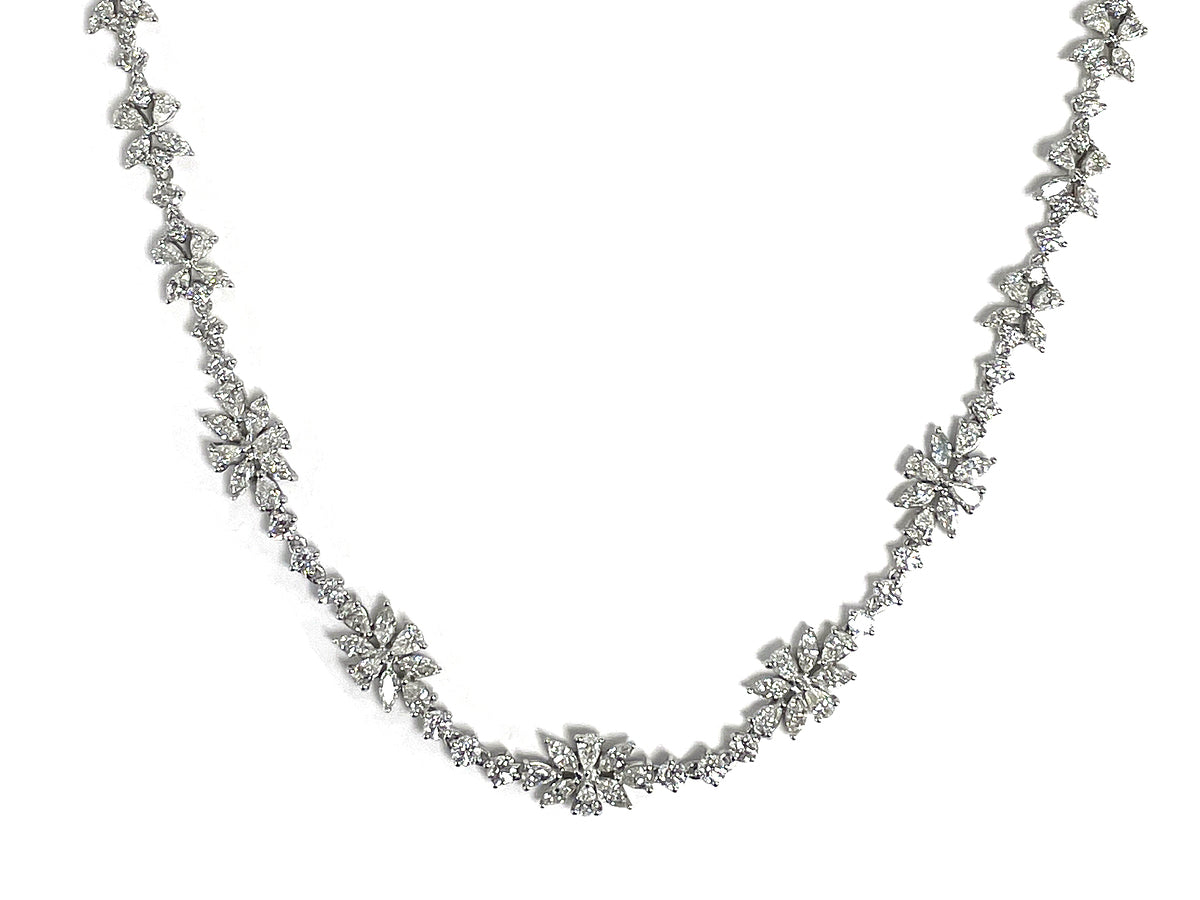 DIAMOND NECKLACE/BRACELET COMBINATION, 37", 18KW (N)
