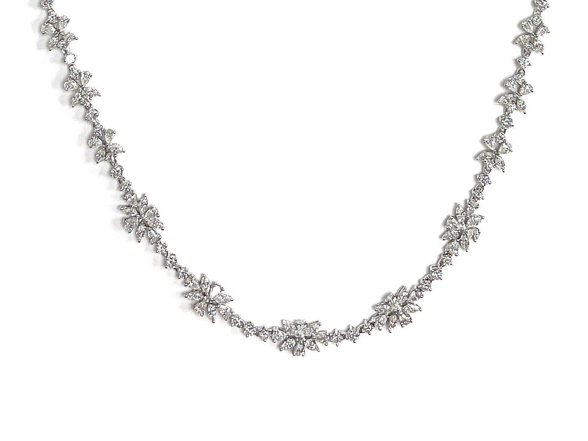 DIAMOND NECKLACE/BRACELET COMBINATION, 37", 18KW (N)