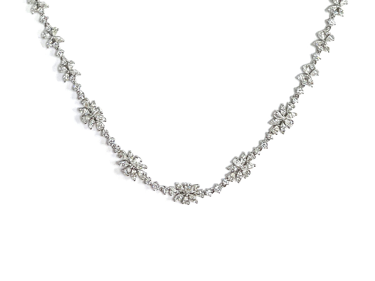 DIAMOND NECKLACE/BRACELET COMBINATION, 37", 18KW (N)