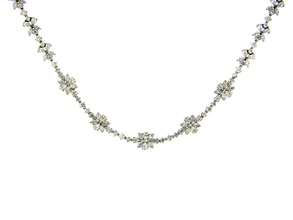 DIAMOND NECKLACE/BRACELET COMBINATION, 33", 18KW (N)
