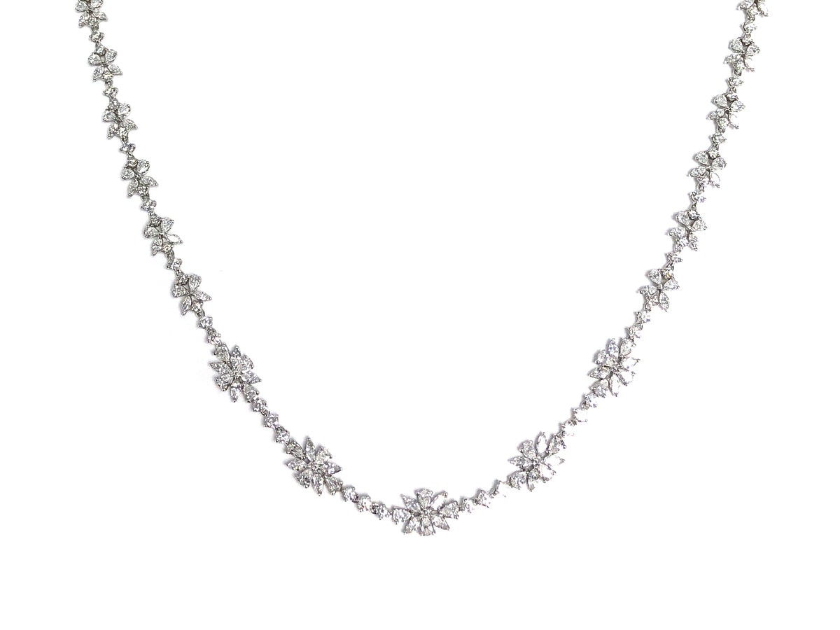 DIAMOND NECKLACE/BRACELET COMBINATION, 37", 18KW (N)