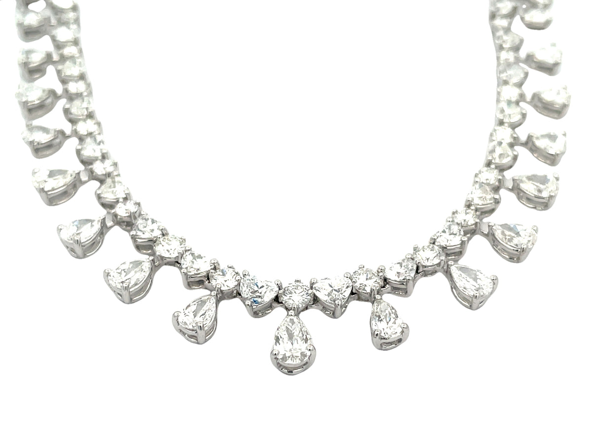 DIAMOND ARRAY PEAR SHAPE NECKLACE