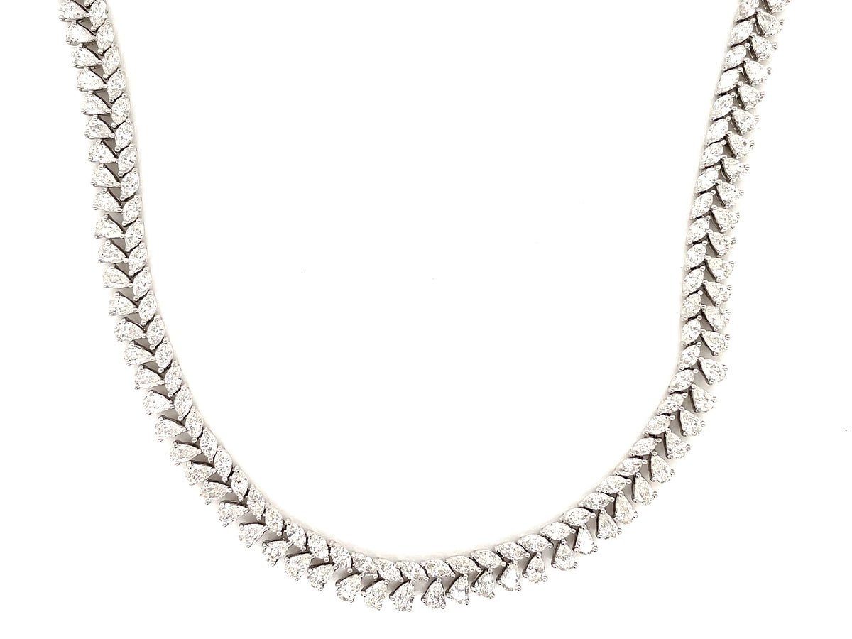 DIAMOND 2 ROW CHOKER NECKLACE,16.5"