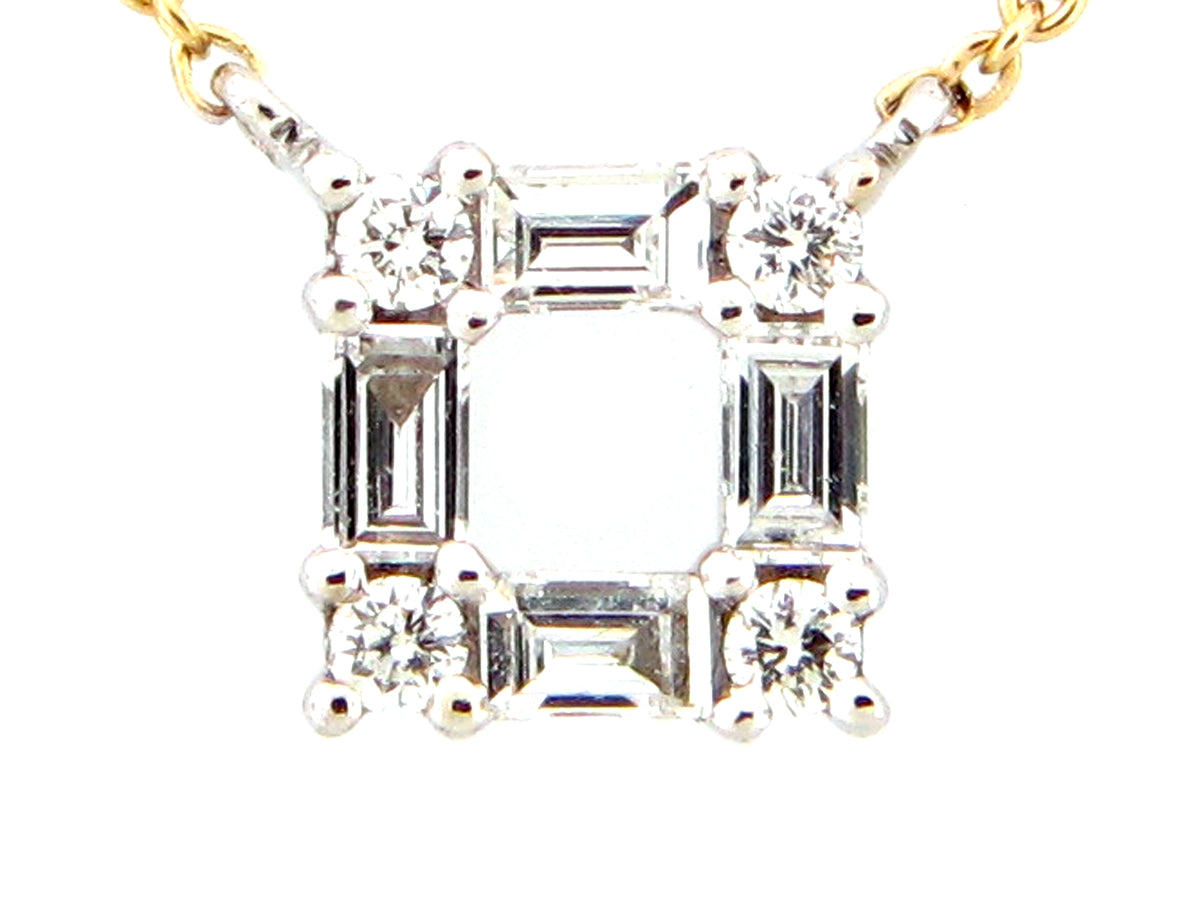 DIAMOND SQUARE PENDANT NECKLACE