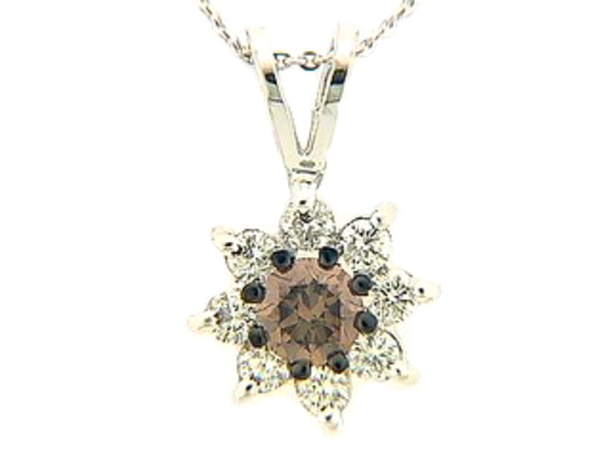 BROWN & WHITE DIAMOND PENDANT