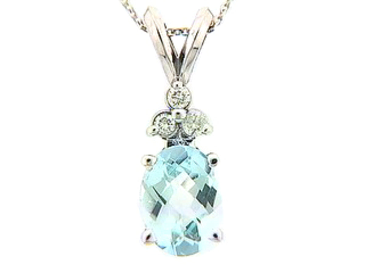 CHB SKY BLUE TOPAZ & DIAMOND PENDANT, 14KW (R), C=1.40