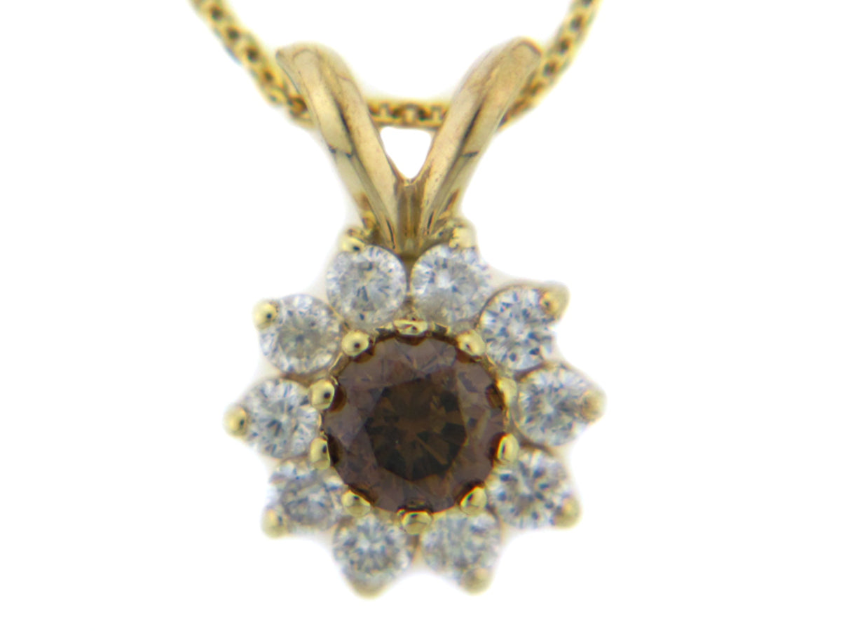 BROWN & WHITE DIAMOND PENDANT
